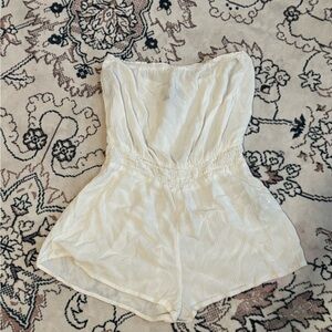 Forever 21 White Strapless Romper Jumpsuit